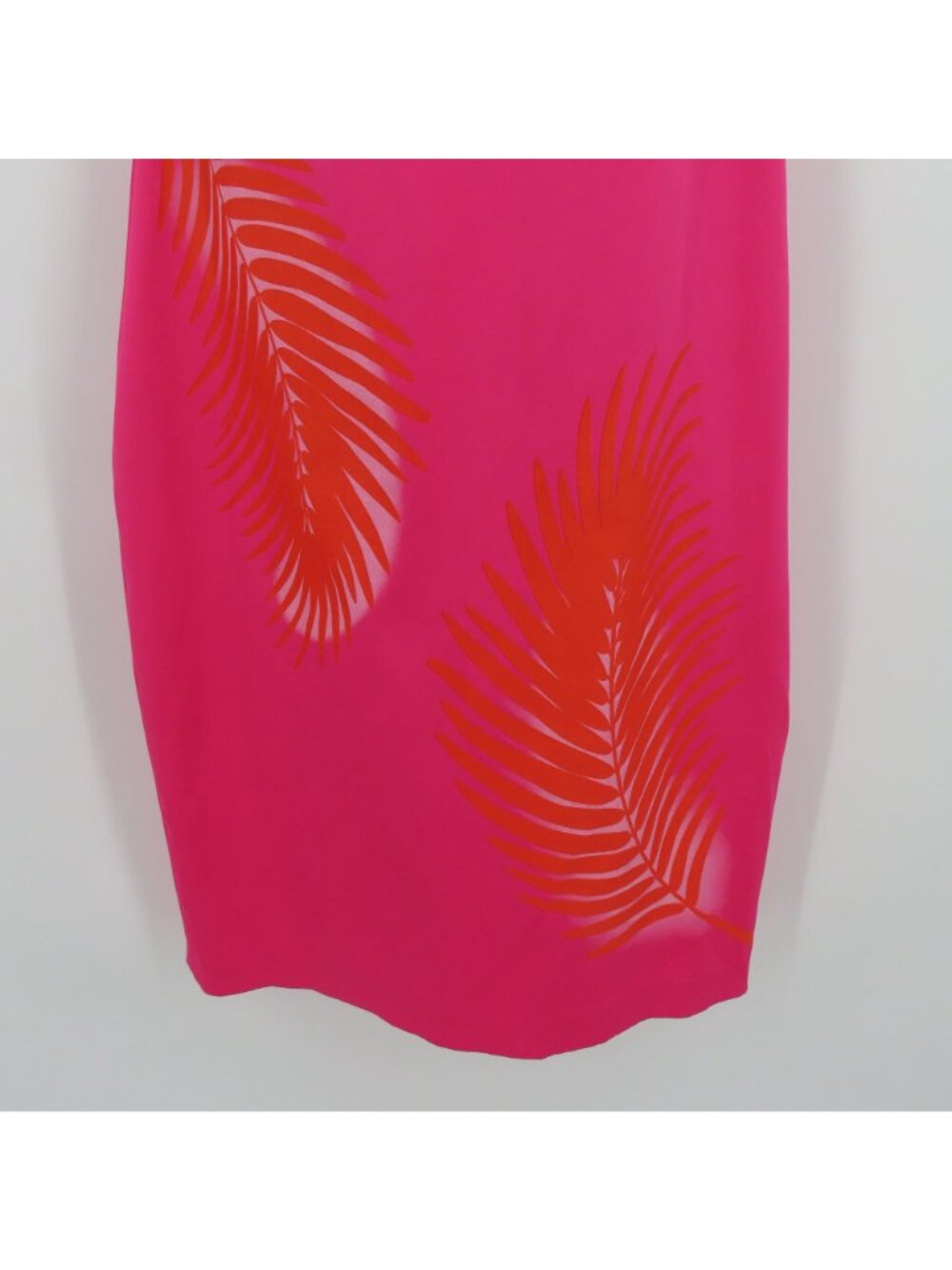 Cache Womens 12 Pink Orange Tropical Leaf Print Sleeveless Sheath Dress Leaves - Picture 3 of 10